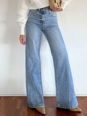 Pistola Ruby Palazzo High Rise Wide Leg Flare Jeans